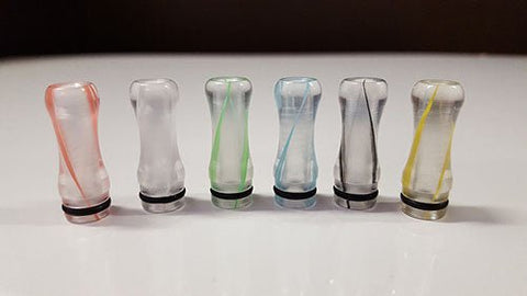 510 Drip Tip - Clear Acrylic with Coloured Swirl - Drip Tip
