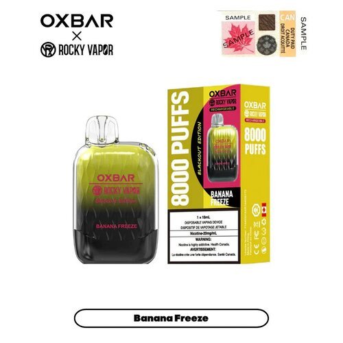 OXBAR x Rocky Vapor G8000 Blackout Edition Rechargeable Disposable Vape - Disposable Pod - QCV